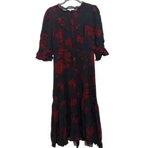 Marissa Webb Collective navy floral shirt dress. Size 10